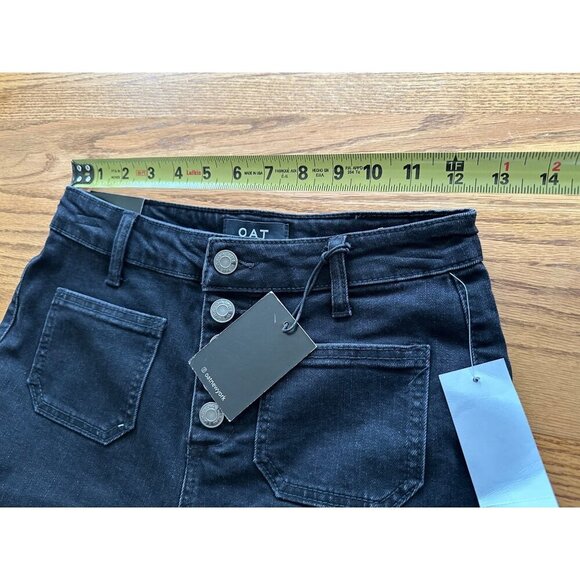 OAT New York Womens Button-Fly High-Rise Black Denim Jeans Size 25 NWT - Picture 7 of 13